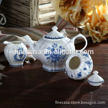 Elegant Fine New Bone China Mini Teapot Sugar Creamer Pot of Blue Dream